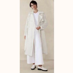 Banana Republic White Linen Belted Trench Coach (Sz. XL)